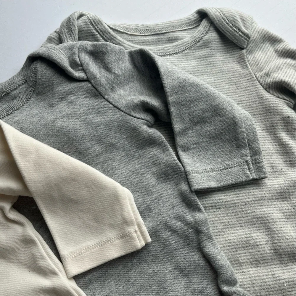 Gymboree • Cream and Grey Onesie Bundle of 4